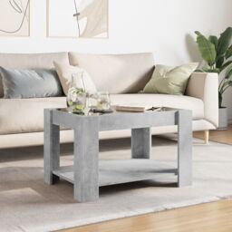 Berkfield Home Coffee Table with LED Concrete Grey 73x53x45 cm Engineered Wood - Size: 73 x 53 x 45 cm - thumbnail 4
