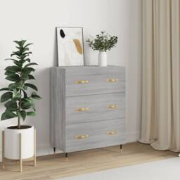 Berkfield Home Sideboard Grey Sonoma 69.5x34x90 cm Engineered Wood - thumbnail 1