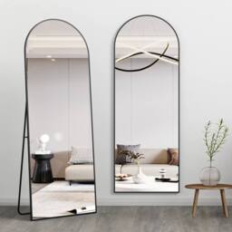 CASSILANDO Large 162cm Arch Black Floor Mirror 53cm Wide Standing/Hanging - Size: 162 cm x 53 cm x 1.4 cm - thumbnail 3