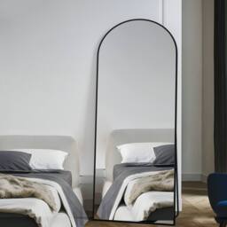CASSILANDO Large 162cm Arch Black Floor Mirror 53cm Wide Standing/Hanging - Size: 162 cm x 53 cm x 1.4 cm - thumbnail 8