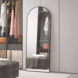 CASSILANDO Large 162cm Arch Black Floor Mirror 53cm Wide Standing/Hanging - Size: 162 cm x 53 cm x 1.4 cm - thumbnail 7