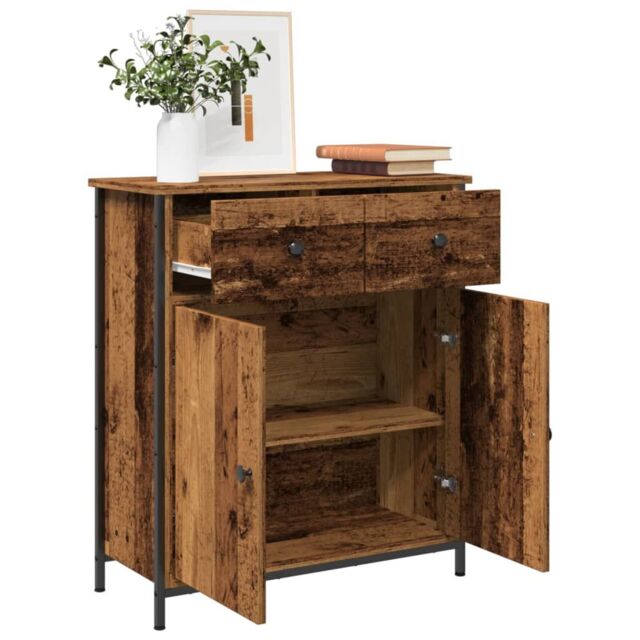 Berkfield Home Sideboard Old Wood 70x41x56 cm Engineered Wood in Brown - Size: 70 x 41 x 56 cm - image 1