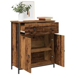 Berkfield Home Sideboard Old Wood 70x41x56 cm Engineered Wood in Brown - Size: 70 x 41 x 56 cm - thumbnail 1