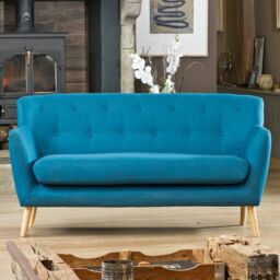 Artemis Home Lynwood 177cm Wide Scandi Style Hessian Fabric 3 Seat Sofa in Teal