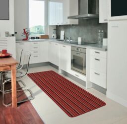 THE RUGS Washable All-Purpose Nonslip Mats Stripe Design 112 in Red - Size: 67 cm x 100 cm - thumbnail 4