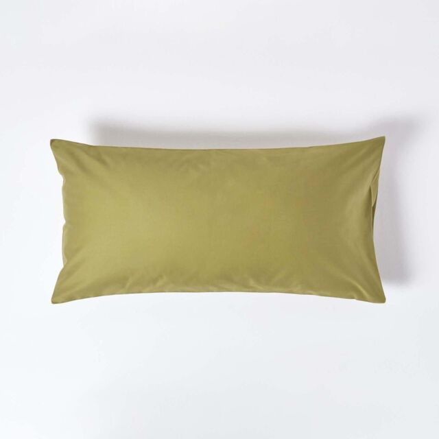 Homescapes Egyptian Cotton Housewife Pillowcase 1000 TC, King Size in Olive - image 1