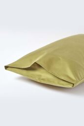 Homescapes Egyptian Cotton Housewife Pillowcase 1000 TC, King Size in Olive - thumbnail 3
