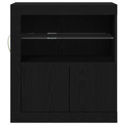 Berkfield Home Sideboard with LED Lights Black Oak 60, 5x37x67 cm - Size: 5 x 37 x 67 cm - thumbnail 5