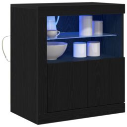 Berkfield Home Sideboard with LED Lights Black Oak 60, 5x37x67 cm - Size: 5 x 37 x 67 cm - thumbnail 3