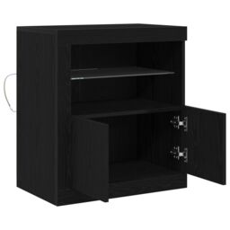 Berkfield Home Sideboard with LED Lights Black Oak 60, 5x37x67 cm - Size: 5 x 37 x 67 cm - thumbnail 6