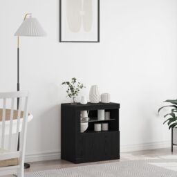 Berkfield Home Sideboard with LED Lights Black Oak 60, 5x37x67 cm - Size: 5 x 37 x 67 cm - thumbnail 1