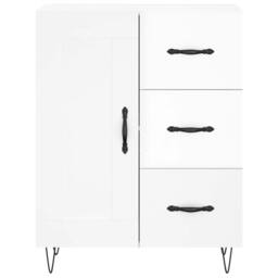 Berkfield Home Sideboard High Gloss White 69.5x34x90 cm Engineered Wood - thumbnail 5
