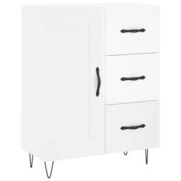 Berkfield Home Sideboard High Gloss White 69.5x34x90 cm Engineered Wood - thumbnail 1