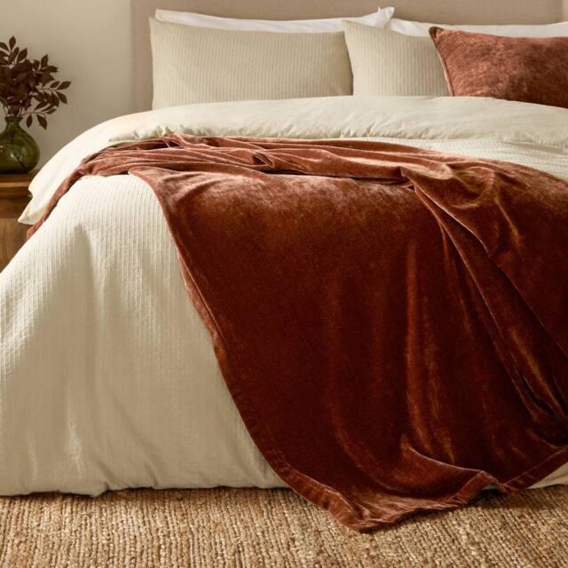 Yard Heavy Chenille Velvet Throw in Tan - Size: 130 cm x 180 cm - image 1