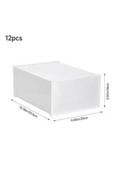 H&O Direct 12 Pack Waterproof Plastic Shoe Storage Boxes in White - thumbnail 3