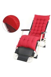 Garden Sanctuary 160x50cm Sun Lounger Cushion with Anti-Slip Cover in Red - Size: 160x50 cm