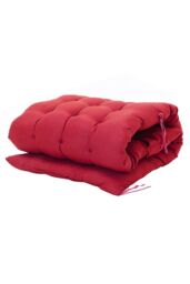 Garden Sanctuary 160x50cm Sun Lounger Cushion with Anti-Slip Cover in Red - Size: 160x50 cm - thumbnail 4