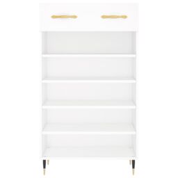Berkfield Home Shoe Cabinet White 60x35x105 cm Engineered Wood - Size: 60 x 35 x 105 cm - thumbnail 6