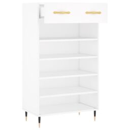 Berkfield Home Shoe Cabinet White 60x35x105 cm Engineered Wood - Size: 60 x 35 x 105 cm - thumbnail 5