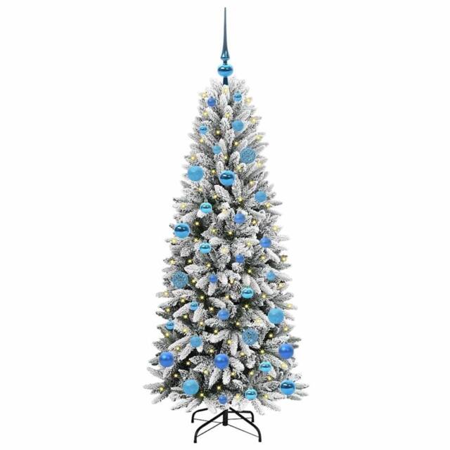 Berkfield Home Green Artificial Christmas Tree with 150 LEDs White 63 x 63 x 150 cm - image 1