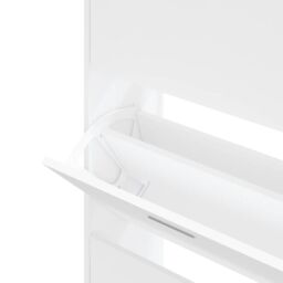 Berkfield Home Shoe Cabinet White 63x24x147 cm Engineered Wood - Size: 63 x 24 x 147 cm - thumbnail 6