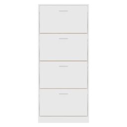 Berkfield Home Shoe Cabinet White 63x24x147 cm Engineered Wood - Size: 63 x 24 x 147 cm - thumbnail 4