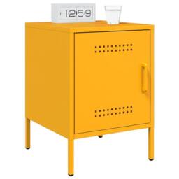 Berkfield Home Bedside Cabinets 2 pcs Mustard Yellow 36x39x50.5 cm Steel - thumbnail 3