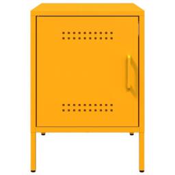 Berkfield Home Bedside Cabinets 2 pcs Mustard Yellow 36x39x50.5 cm Steel - thumbnail 6
