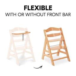 hauck Alpha+ Wooden Highchair - Natural in Light Brown - thumbnail 8