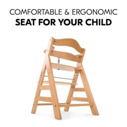 hauck Alpha+ Wooden Highchair - Natural in Light Brown - thumbnail 4