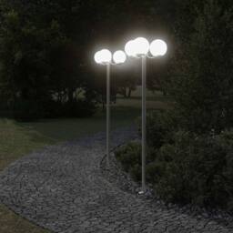Berkfield Home Outdoor Floor Lamps 3pcs Silver 215 cm Stainless Steel