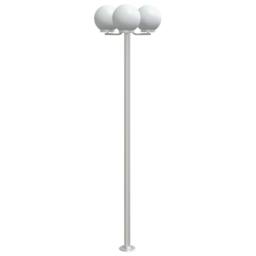 Berkfield Home Outdoor Floor Lamps 3pcs Silver 215 cm Stainless Steel - thumbnail 4