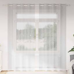 Berkfield Home Curtains with Curtains 2 pcs Light gray 140 x 260 cm Polyester in Light Grey - thumbnail 2