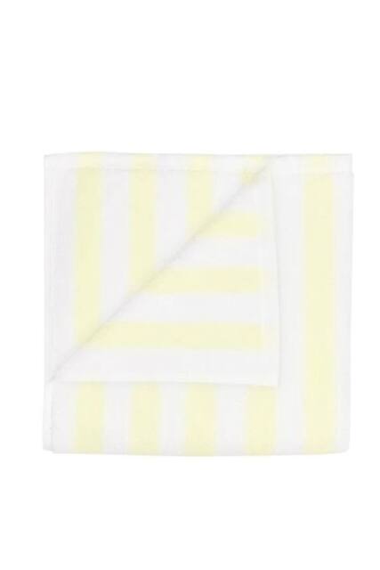 Blomus Set of 2 ARTO Guest Towels with Wide Stripe - White/Transparent Yellow in White - image 1