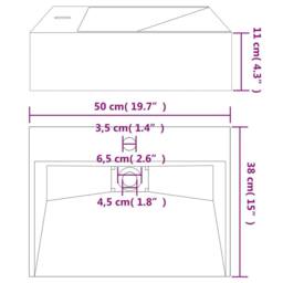 Berkfield Home Sturdy Wash Basin 50x38x11 cm Mineral Cast/Marble Cast Matt Black - Size: 50 x 38 x 11 cm - thumbnail 9