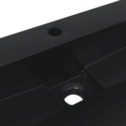 Berkfield Home Sturdy Wash Basin 50x38x11 cm Mineral Cast/Marble Cast Matt Black - Size: 50 x 38 x 11 cm - thumbnail 8