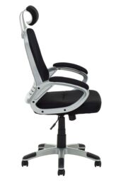 Orsina Comfortable Black & Silver Home Office Chair, Ergonomic Work From Home Chair, Movable Ergonomic Chair - thumbnail 3