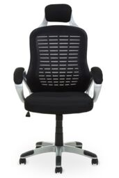 Orsina Comfortable Black & Silver Home Office Chair, Ergonomic Work From Home Chair, Movable Ergonomic Chair - thumbnail 1