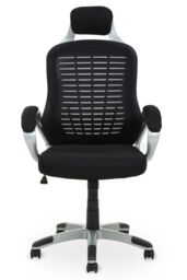 Orsina Comfortable Black & Silver Home Office Chair, Ergonomic Work From Home Chair, Movable Ergonomic Chair - thumbnail 7