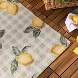 Furn Fruits Lemons Striped Indoor/Outdoor Rug in Green - Size: 120 cm x 170 cm - thumbnail 3