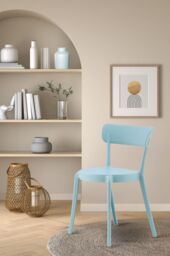 Fusion Living Plastic Bistro Dining Chair in Baby Blue - thumbnail 1