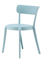 Fusion Living Plastic Bistro Dining Chair in Baby Blue - thumbnail 2