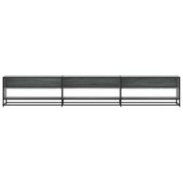 Berkfield Home TV Cabinet Grey Sonoma 270x40x46 cm Engineered Wood - Size: 270 x 40 x 46 cm - thumbnail 4