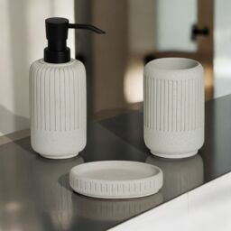Showerdrape Alexandria Stone 3 Piece Bathroom Accessory Set - thumbnail 1