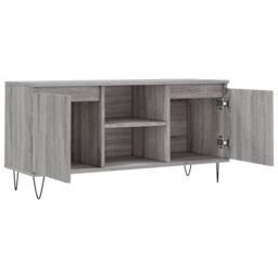 Berkfield Home TV Cabinet Grey Sonoma 104x35x50 cm Engineered Wood - Size: 104 x 35 x 50 cm - thumbnail 6
