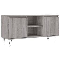 Berkfield Home TV Cabinet Grey Sonoma 104x35x50 cm Engineered Wood - Size: 104 x 35 x 50 cm - thumbnail 2