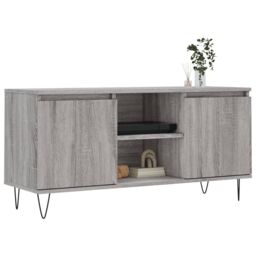 Berkfield Home TV Cabinet Grey Sonoma 104x35x50 cm Engineered Wood - Size: 104 x 35 x 50 cm - thumbnail 3