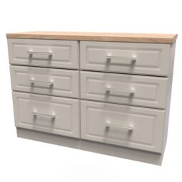 Ready Assembled 2 U Norfolk 6 Drawer Wide Chest (Ready Assembled) in Taupe - Size: Large - thumbnail 3