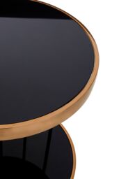 Orsina Modern Design Rose Gold Cage Design Side Table, Luxurious Finish Side Table By Couch, Durable Lounge Table in Black - thumbnail 5