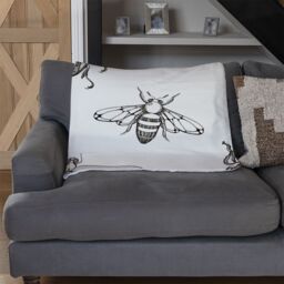 Benjamin Tate Design Sketch Of Scarab Beetle May Bug Bee & Dragonfly Blanket in Natural - Size: 120 cm x 150 cm - thumbnail 2